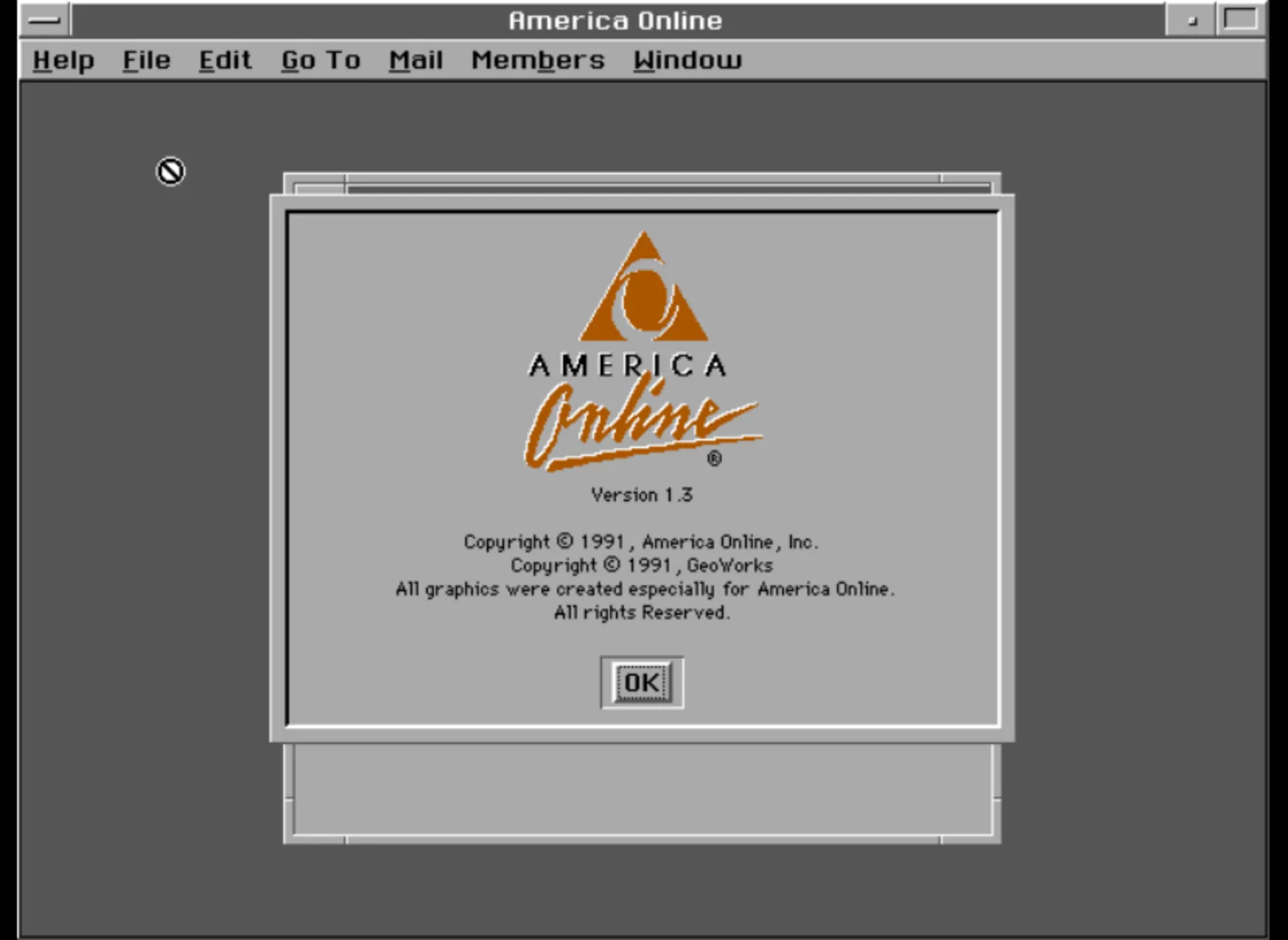 AOL 1.3 for DOS (GeoWorks)