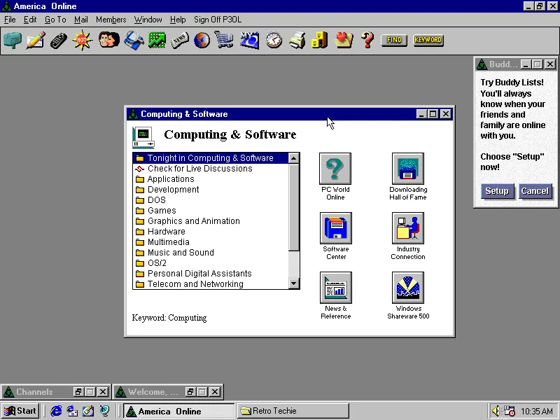 AOL 3.0’s Computing and Software Center (thanks to the P30L project!)