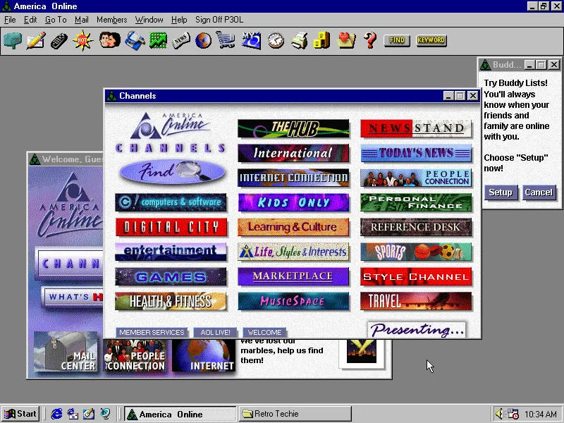 AOL 3.0 Channels, thanks to the P30L project!