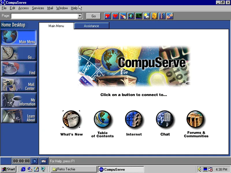 CompuServe 4’s main menu