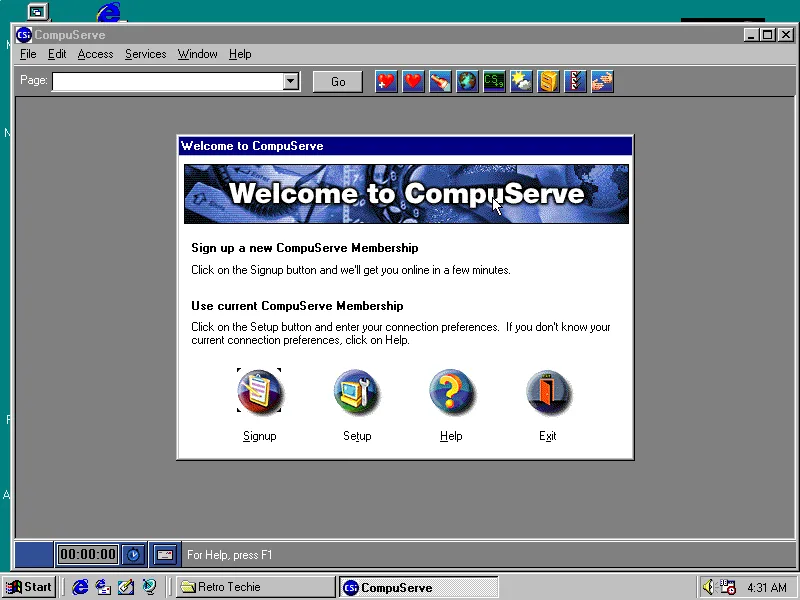 Welcome to CompuServe (circa 1995)