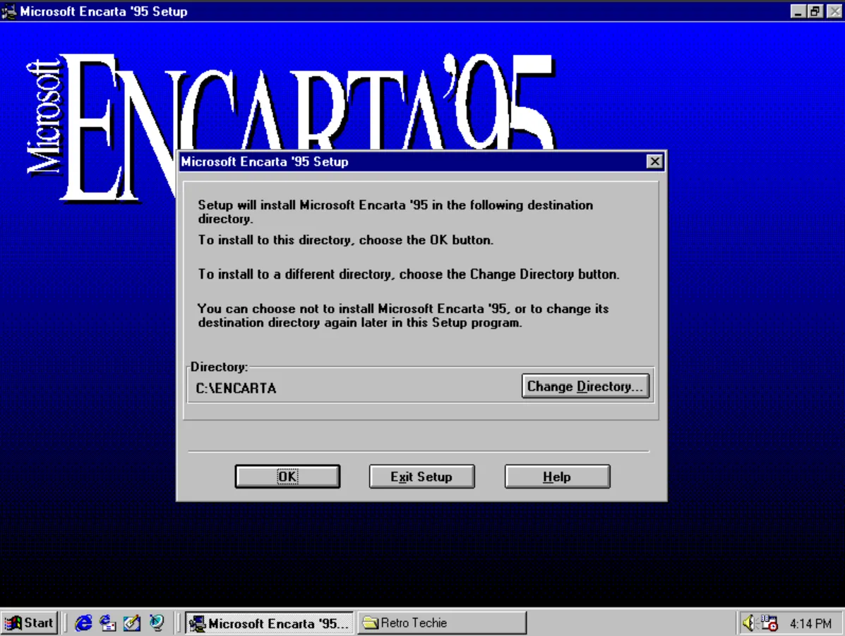 Installing Encarta 95