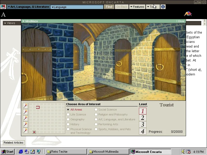 Playing Mind Maze, which was part of Encarta 95