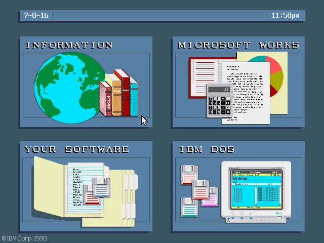 The GUI built-in to the ROM of the IBM PS/1 computer in the early 90s