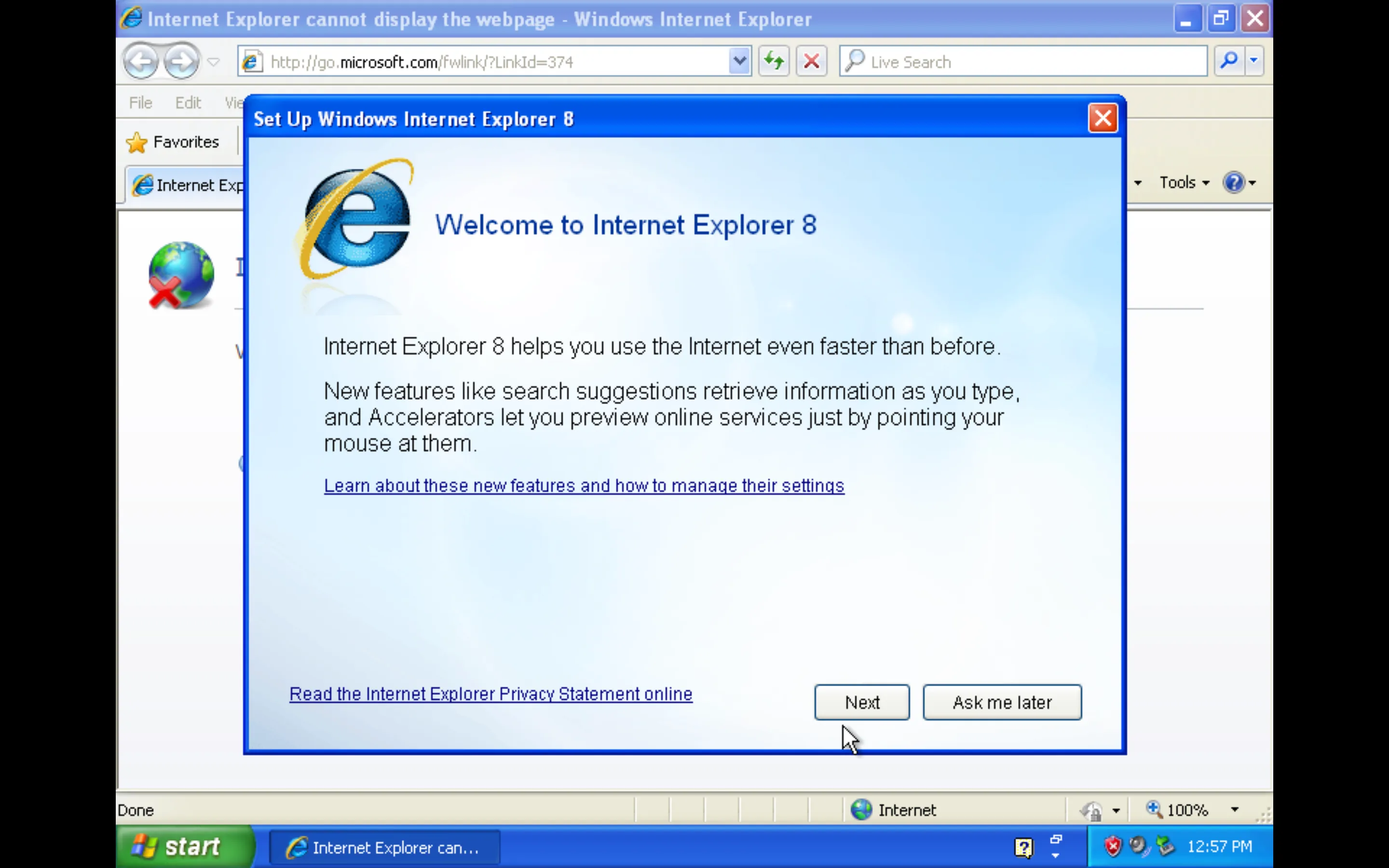 Welcome to Internet Explorer 8