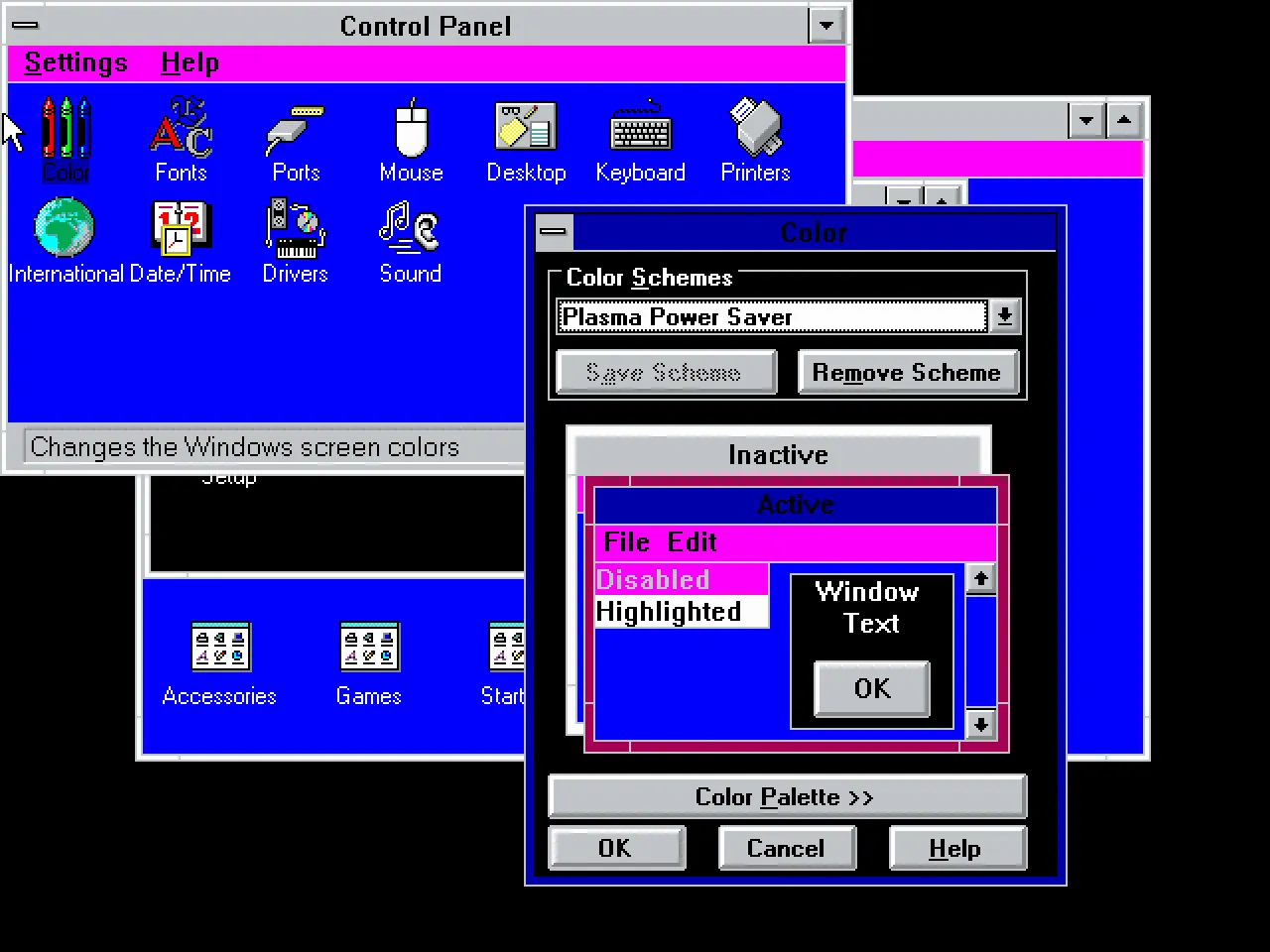 Windows 3.1 Plasma Power Saver theme