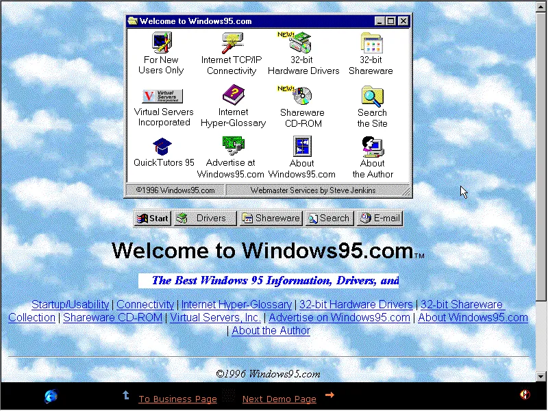 Windows95 .com from the Internet Explorer Starter Kit (circa 1996)