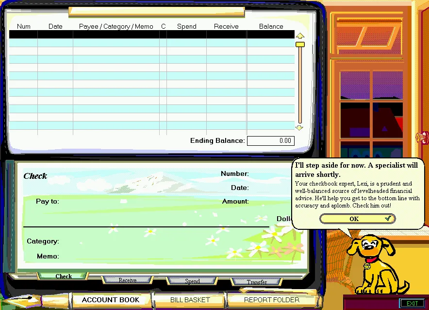 Microsoft Bob checkbook