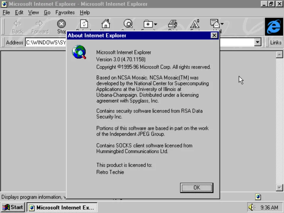 Internet Explorer 3.0