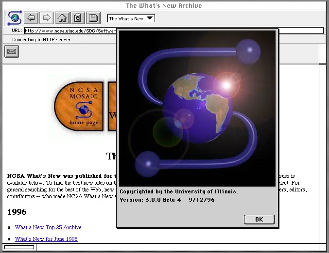 NCSA Mosaic 3 on Mac System 7.5