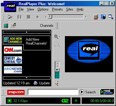 RealPlayer for (pixelated) video streaming over dial-up