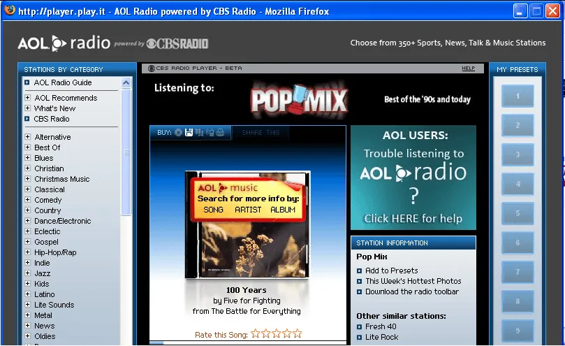 AOL Radio circa 2008