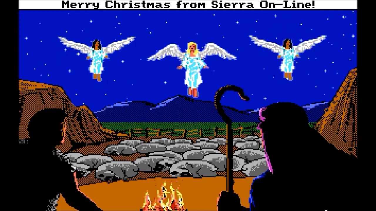 The shepards’ scene from Sierra On-Line’s Christmas eCard. 🔊 Volume up!