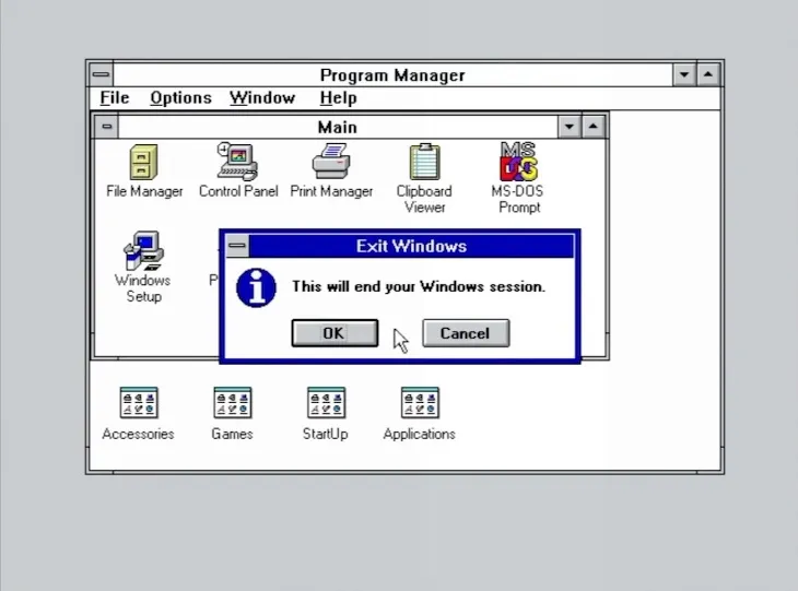 Exiting Windows 3.1