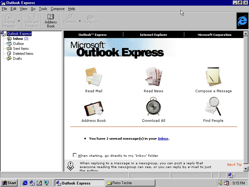 Outlook Express in Windows 95