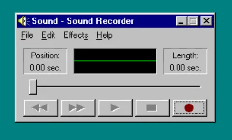 The Sound Recorder in Windows 95