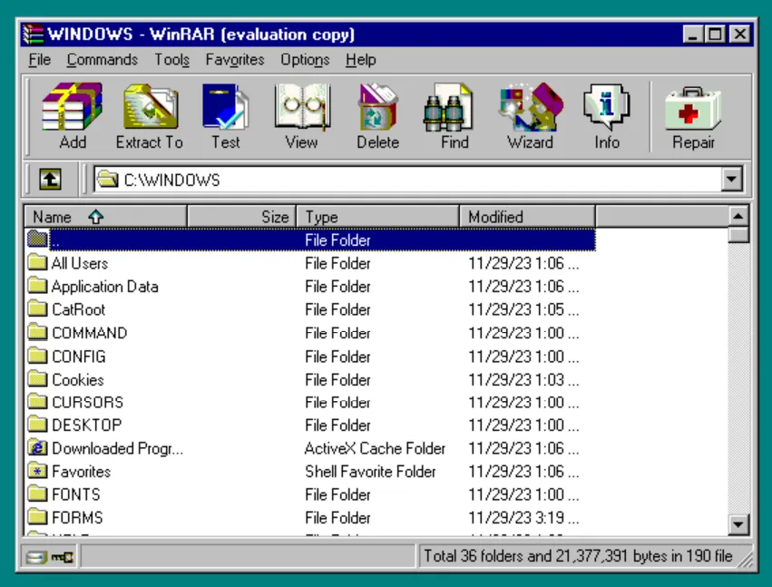 So did you ever pony up for a WinRAR license?