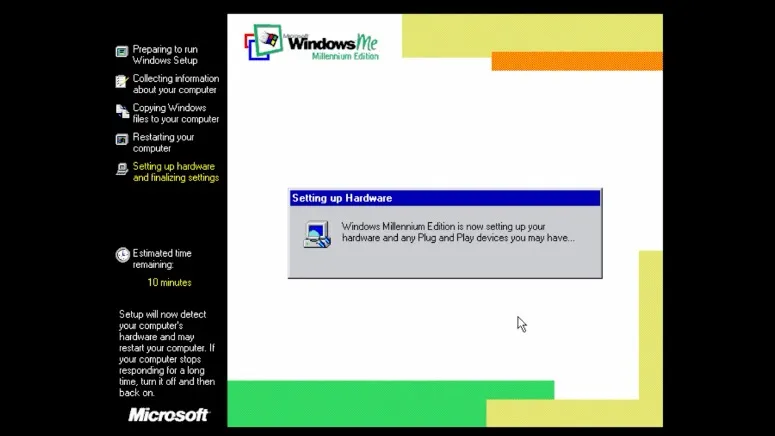 “Please wait while Windows ME finds the buggiest drivers for your hardware…”