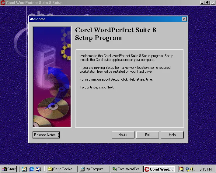Installing WordPerfect 8