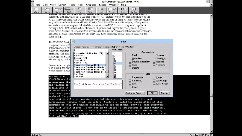WordPerfect 5.2 on Windows 3.1