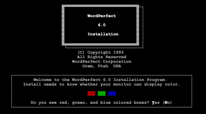 Installing WordPerfect 6 for DOS