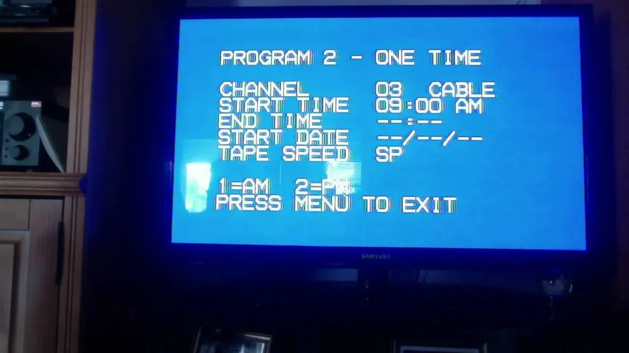 Setting up the VCR to record