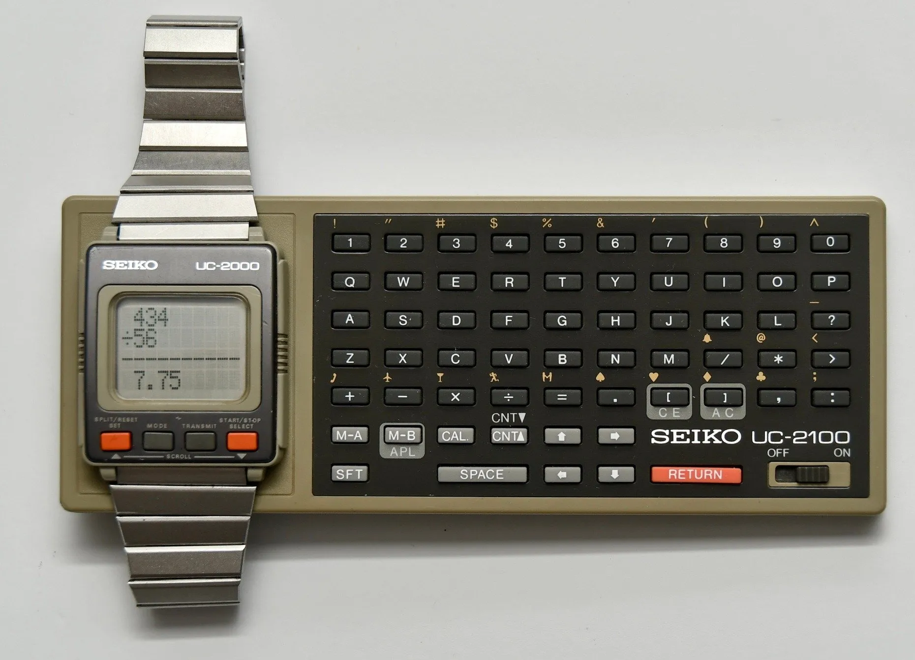 The Seiko UC-2000, released in 1984, was a pioneering smartwatch that could store memos and perform calculations when paired with its keyboard.